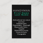 iFix. Heimwerker-Reparatur-Geschäft kundengerecht Visitenkarte (Rückseite)