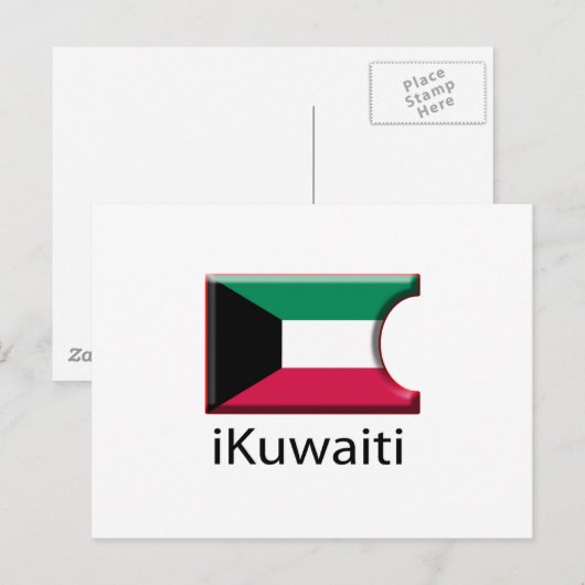 iFlag Kuwait Postkarte (Vorne/Hinten)