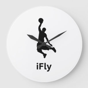 iFly Basketball Große Wanduhr