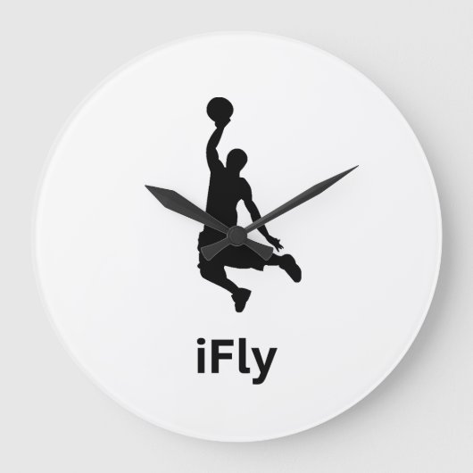 iFly Basketball Große Wanduhr (Vorderseite)