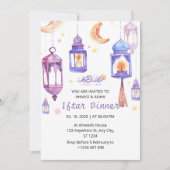 Iftar Abendessen Einladung Rmadan Aquarell Lentern (Vorderseite)