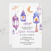 Iftar Abendessen Einladung Rmadan Aquarell Lentern (Vorne/Hinten)