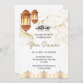 Iftar Abendessen Einladung Rmadan Aquarellgold (Vorne/Hinten)