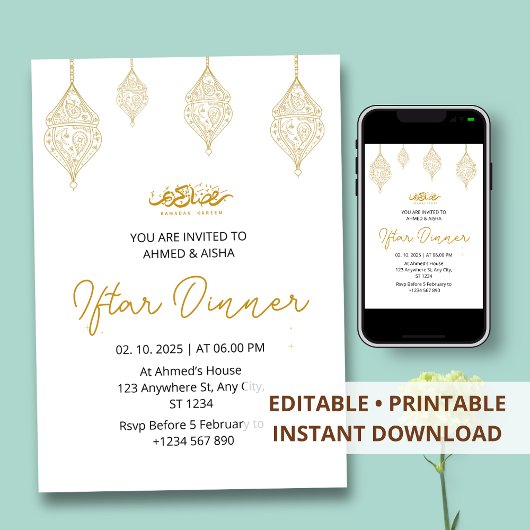 Iftar Abendessen Einladung Rmadan mit Lentern