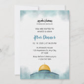 Iftar Dinner Einladung Rmadan Aquarellblau (Vorderseite)