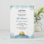 Iftar Dinner Einladung Rmadan Aquarellblau (Stehend Vorderseite)