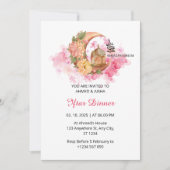 Iftar Dinner Einladung Rmadan Aquarellpinke (Vorderseite)