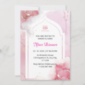 Iftar Dinner Einladung Rmadan Aquarellpinke (Vorderseite)
