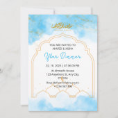 Iftar Dinner Einladung Rmadan Blau Wasserfarbe (Vorderseite)