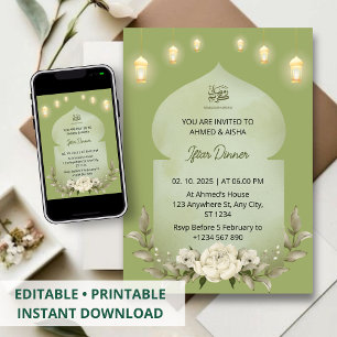 Iftar Dinner Einladung Rmadan Blume Moschee