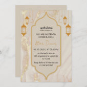 Iftar Dinner Einladung Rmadan Gold Marmor (Vorne/Hinten)