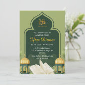 Iftar Dinner Einladung Rmadan grüne Moschee (Stehend Vorderseite)