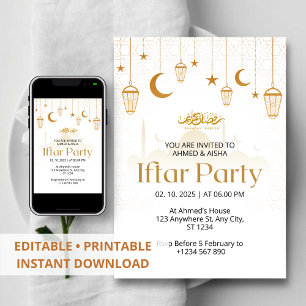 Iftar Dinner Einladung Rmadan Lentern und Moschee