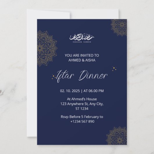 Iftar Dinner Einladung Rmadan Marine (Vorderseite)