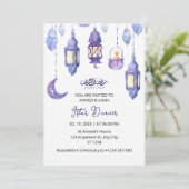 Iftar Dinner Einladung Rmadan Wasserfarbe lila (Stehend Vorderseite)