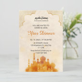 Iftar Dinner Einladung Rmadan Wasserfarbenmoschee (Stehend Vorderseite)