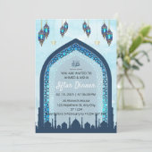 Iftar Dinner Einladung Rmadan Wasserfarbenmoschee (Stehend Vorderseite)