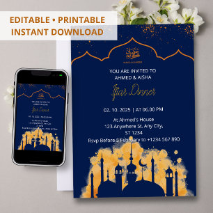 Iftar Dinner Einladung Rmadan Wasserfarbenmoschee