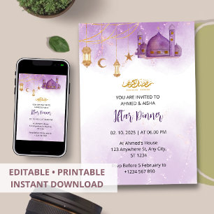 Iftar Dinner Einladung Rmadan Wasserfarbenmoschee