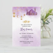 Iftar Dinner Einladung Rmadan Wasserfarbenmoschee (Stehend Vorderseite)