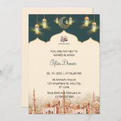 Iftar Dinner Einladung Rmadan Wasserfarbenmoschee (Vorne/Hinten)