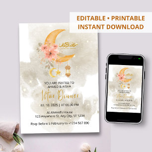 Iftar Dinner Einladung Rmadan Weißes Wasser Farbe