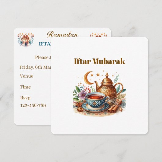 Iftar Dinner Invitations Feiertagskarte (Vorne/Hinten)