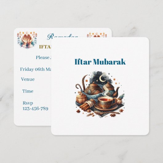 Iftar Dinner Invitations Feiertagskarte (Vorne/Hinten)
