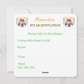 Iftar Dinner Invitations Feiertagskarte (Rückseite)