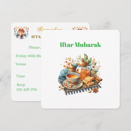 Iftar Dinner Invitations Feiertagskarte (Vorne/Hinten)
