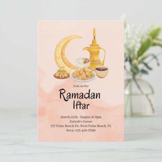 Iftar Food Ramadan Einladung (Stehend Vorderseite)