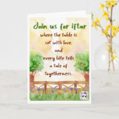 Iftar Invitation - Landscape Karte (Gelbe Blume)