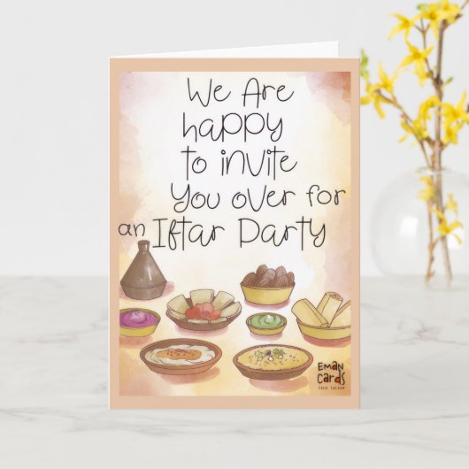 Iftar Invite - Nice Meal Karte (Gelbe Blume)