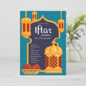 Iftar-Laternen-Abendgesellschaft Einladung (Stehend Vorderseite)