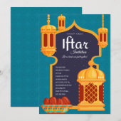 Iftar-Laternen-Abendgesellschaft Einladung (Vorne/Hinten)