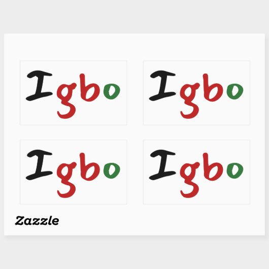Igbo African Rechteckiger Aufkleber (Blatt)