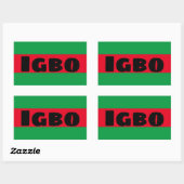 Igbo Green und Red Rechteckiger Aufkleber (Blatt)