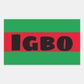 Igbo Green und Red Rechteckiger Aufkleber (Vorderseite)