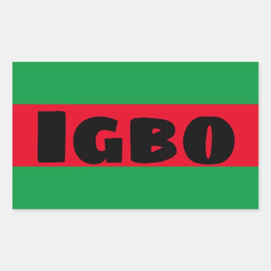 Igbo Green und Red Rechteckiger Aufkleber (Vorderseite)