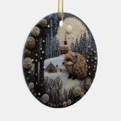 Igel 3D Weihnachtsmann Keramik Ornament (Rechts)