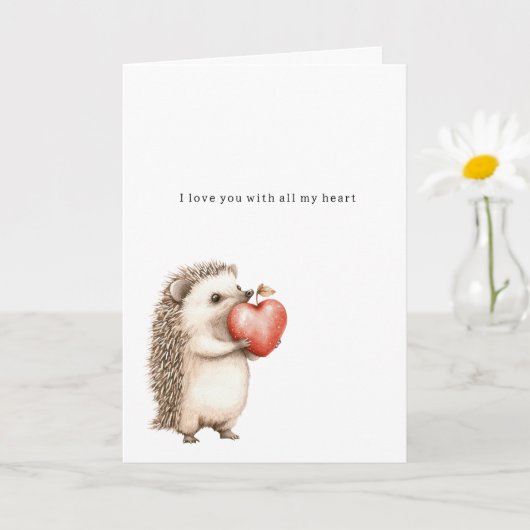 Igel All mein Herz Liebe Karte (Kleine Pflanze)