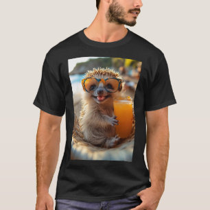 Igel am Strand mit cooler Brille T-Shirt
