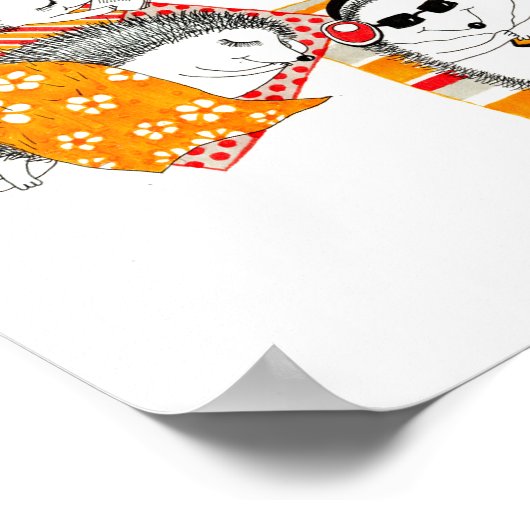 Igel am Strand Poster (Ecke)