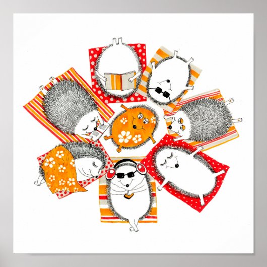 Igel am Strand Poster (Vorne)