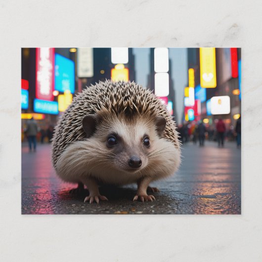 Igel am Times Square Feiertagspostkarte (Vorderseite)