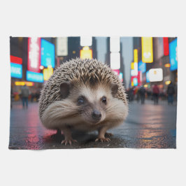 Igel am Times Square Geschirrtuch