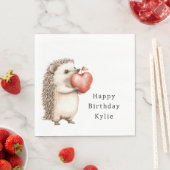 Igel Apple Heart Birthday Serviette (Beispiel)