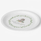 Igel Aquarellblume Personalisiert Pappteller (Schrägansicht)