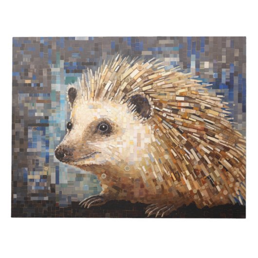 Igel Art Deco Paint Mosaic Notizblock (Vorderseite)