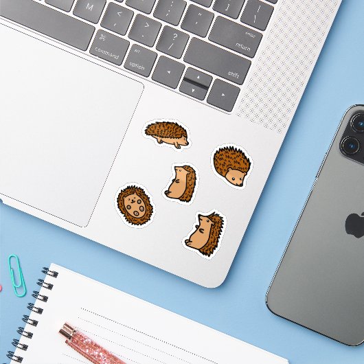 Igel Aufkleber (Laptop mit iPhone)